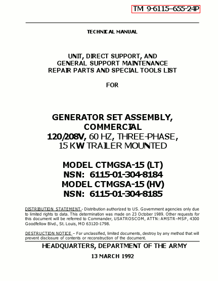 TM 9-6115-655-24P Technical Manual